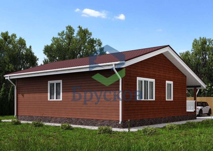 фото одноэтажных домов из бруса